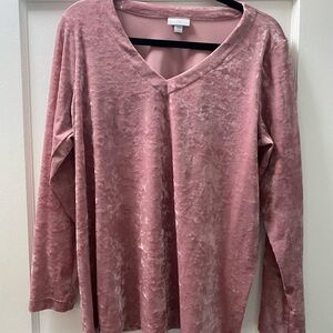 J. Jill Soft Pink Velvet Blouse